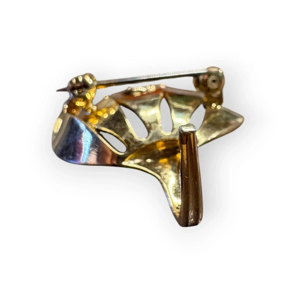 Grosse Brooch Vintage 1969 Germany Gold Textured Abstract Pin Excellent